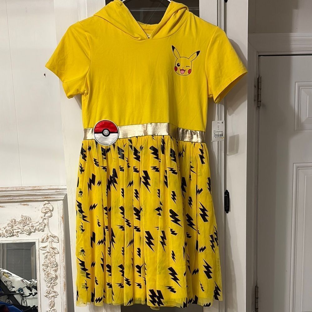NWT POKEMON Pikachu Dress with Hood Size XL 14
